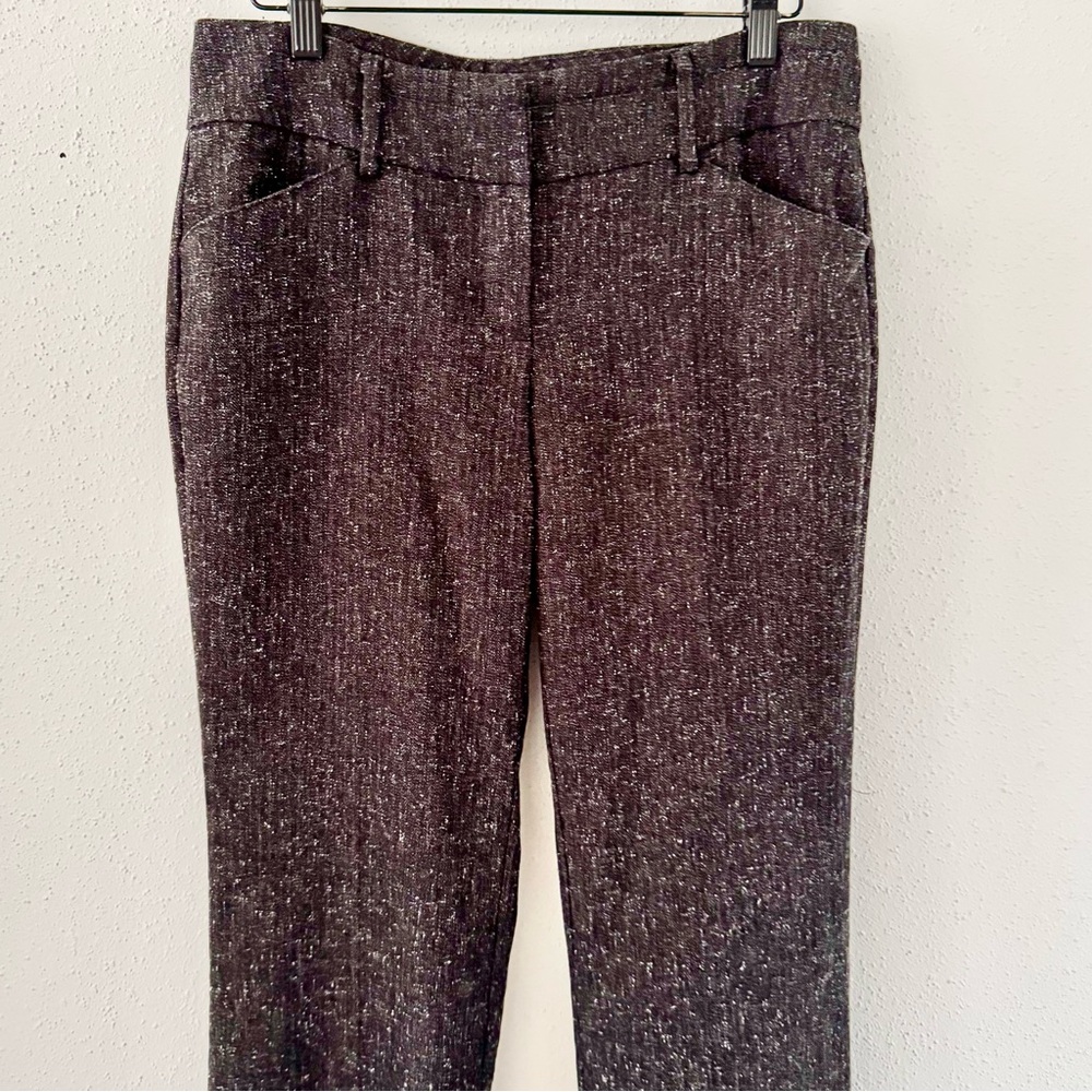 NY&Co Tweed Mid-Rise Straight Leg Trouser Pants Women's 6 Petite Brown-Grey 6P - Picture 4 of 8
